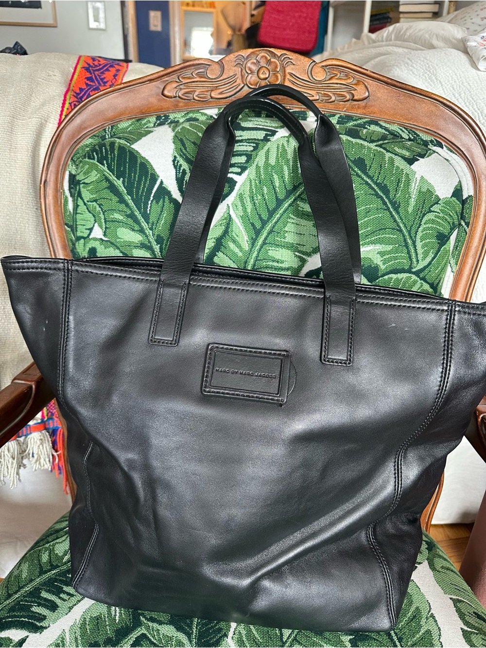 Marc By Marc Jacobs Black Leather Laptop Tote